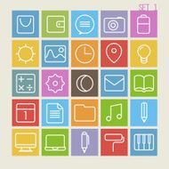 25 Trendy Thin Line Icons Set 1