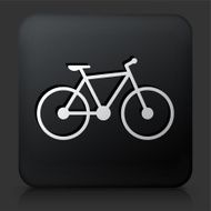 Black Square Button with Bicycle Icon