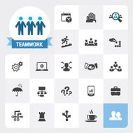 Teamwork base vector icons and label N2
