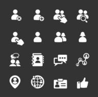 social network user icon set vector eps10