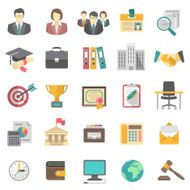 Modern Flat Business Resume Icons on white N2