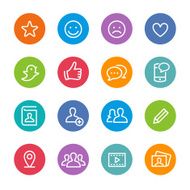 Social Media Icons - Circle Line Series