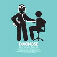 Doctor With Patient Diagnose Concept Black Symbol