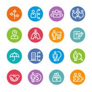 human resource Business and Management Icons - Circle Line Series