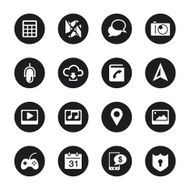 Smartphone Functions Icons - Black Circle Series