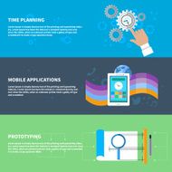 Time planning mobile app prototyping concept set