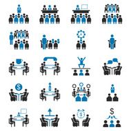 Business management and conference icon set N3
