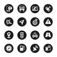 GPS Icons - Black Circle Series