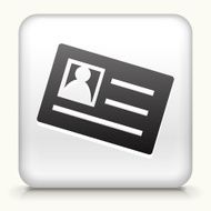 White Square Button with ID Card Icon