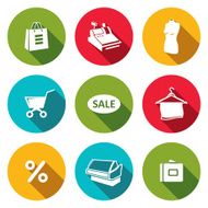 Shopping flat icons collection