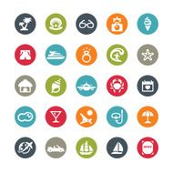 Summer Vacations related vector icons Ringico series