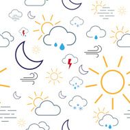 Weather Icon Seamless Pattern Tile