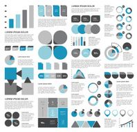 Collection of flat infographics elements Colorful set template