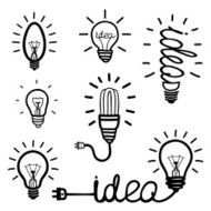 Hand drawn light bulb icons N2