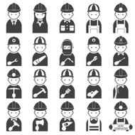 Worker Craftsman Symbol Icons Set