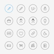medical equipment ui and line icon
