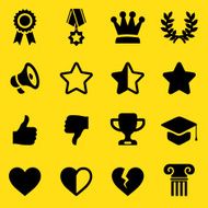 Awards Yellow Silhouette icons