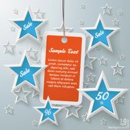 Orange Price Sticker Blue Stars