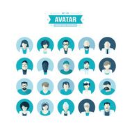 Set of flat design avatar icons for medicine