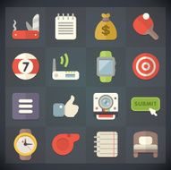 Universal Flat Icons for Web and Mobile Applications Set 22