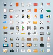 Set of various financial service items