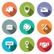 Real Estate Deal flat icon collection