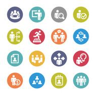 Human Resource Business and Strategy Icons - Circle Series