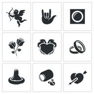 Love and romance Icons set