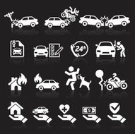 Insurance icons set N3