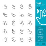 Touch gestures vector icons - PRO pack