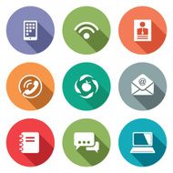 Vector Communication flat icons set