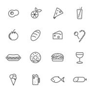 Food vector line icons set