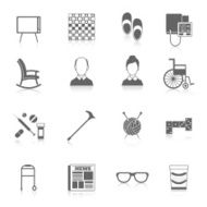 Pensioners life icons black