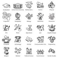 Education Study icons set N2