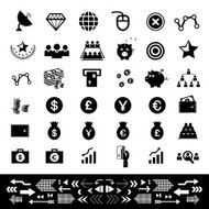 money and financial icon set
