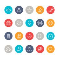Multicolor vector business line icon set
