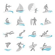 Water sports icons set