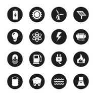 Energy Icons - Black Circle Series