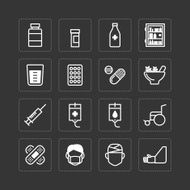 Vector flat icons set of medical &amp; health care