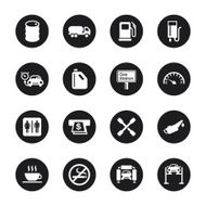 Gas Station Icons - Black Circle Series N2