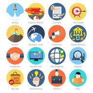 Set of colorful icons in modern flat design for Business N2
