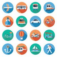 Flat icons set Transportation Trips & Travel