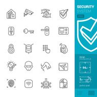 Home security system vector icons - PRO pack
