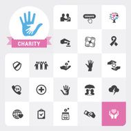 Charity icons and label vector pack N2