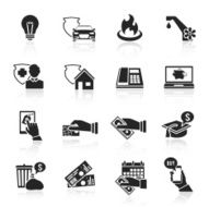 Pay bill icons black set