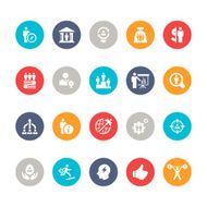 Flat business icon recruitment and Performance set