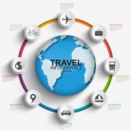 Travel infographics design template