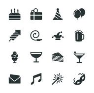 Birthday Celebrations Party Silhouette Icons