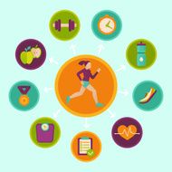 Vector fitness infographics design elements