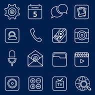 Mobile applications icons outline N2